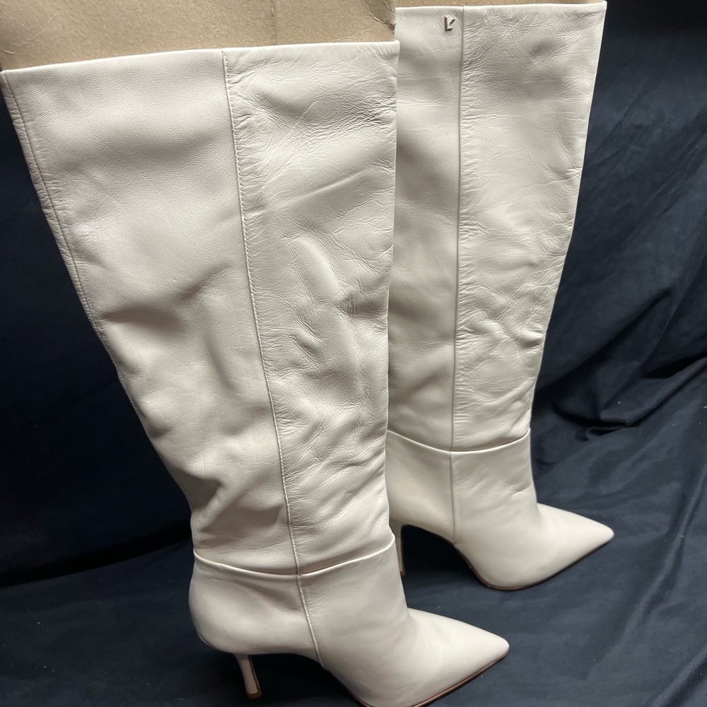Larroude Kate Boot In Ivory Leather